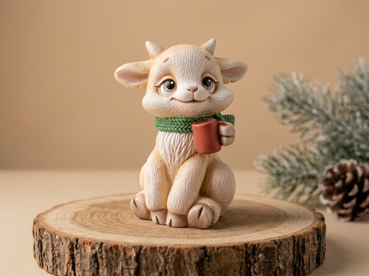 Раскрашенная фигурка козлёнка